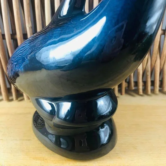 Orca Whale Figurine by Blue Mountain Pottery Blue Glaze